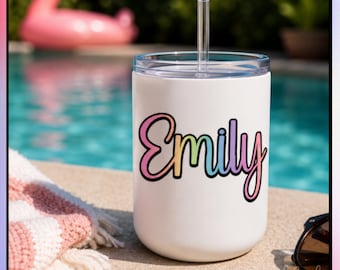 Custom Rainbow Name Vinyl Decal: Candy Color Border