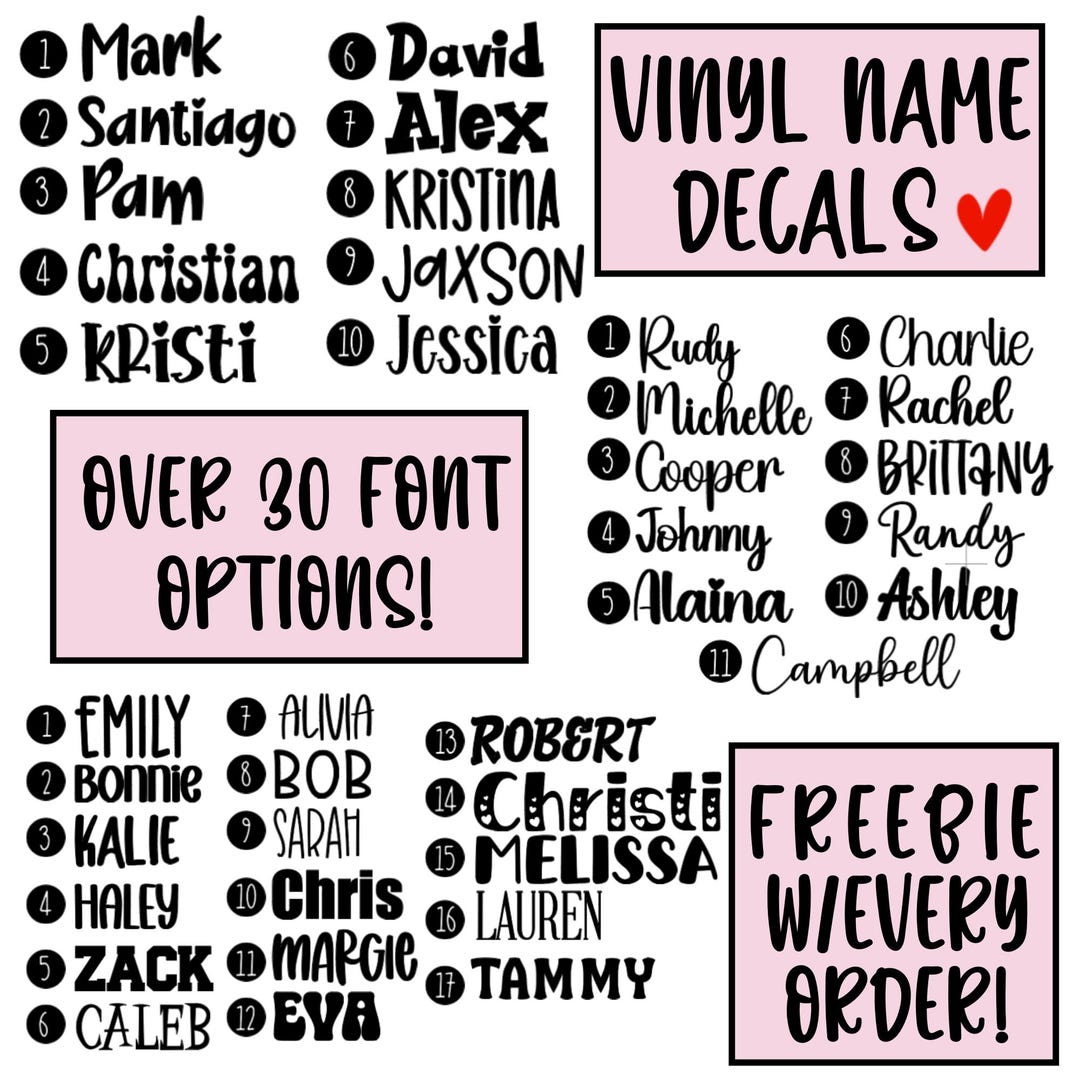 Custom Vinyl Name Decals | Waterproof Personalized Stickers for Laptop ...