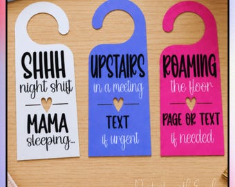 Customizable Home Office Door Hanger: Personalized WFH Meeting Sign