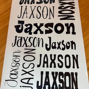 Personalized Vinyl Name Decal Sheets | Durable Custom Stickers for ...