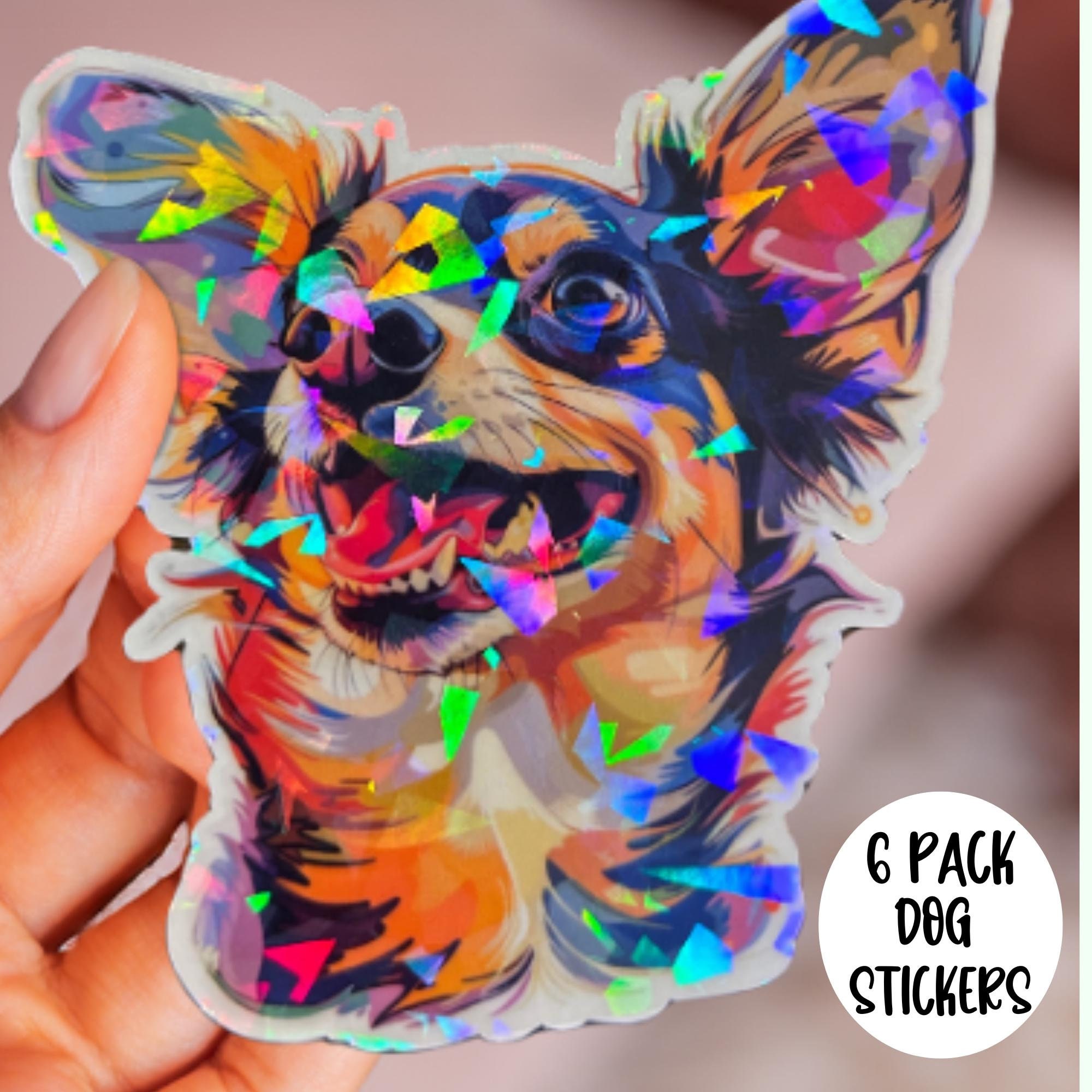 Holographic Dog Sticker Pack: Waterproof Vinyl Decals (6-piece) - Etsy