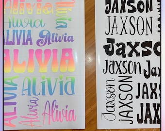 Personalized Vinyl Name Decal Sheets | Durable Custom Stickers for Laptop & Water Bottle