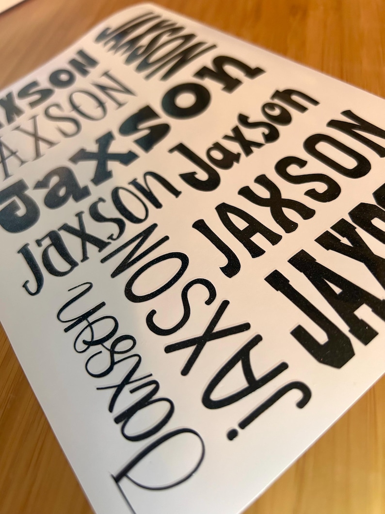 Personalized Vinyl Name Decal Sheets | Durable Custom Stickers for ...