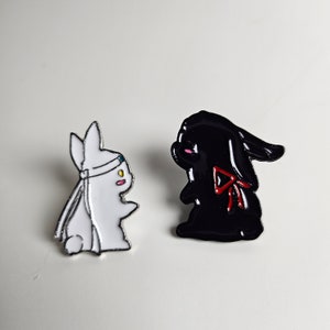 Enamel Pin, Mo Dao Zu Shi, Grandmaster of demonic cultivation, Wei Wuxian, Lan Wangji, bunny, cute pins, novel