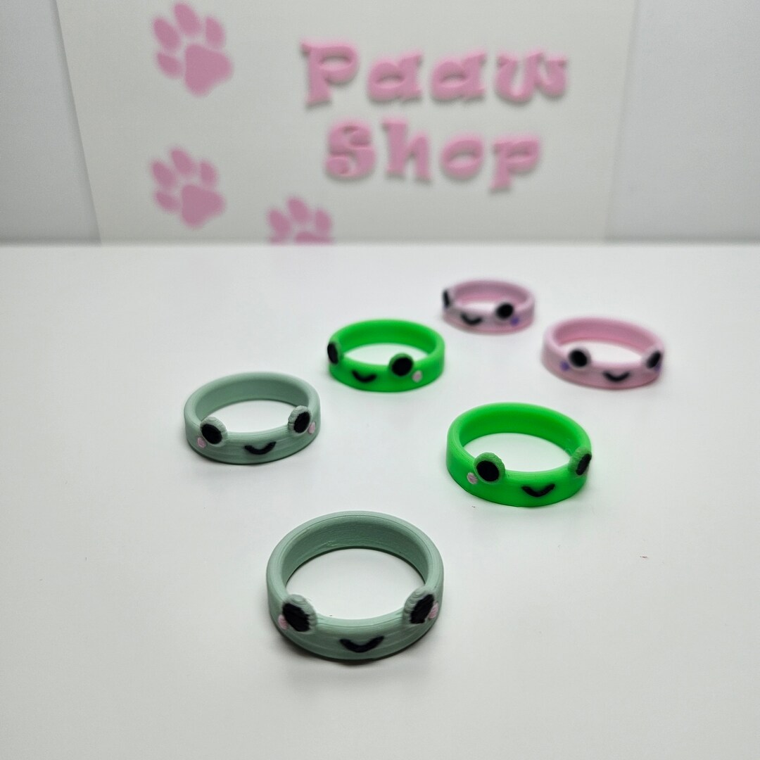 3D Printed, Cute Frog Rings, Frog, Rings, Cute Rings, Many Colors - Etsy