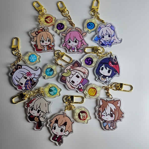 Genshin impact Acrylic Keychains, Sara, Gorou, Thoma, Kazuha, Ayaka, Sayu, Kokomi, Yae Miko, Yoimiya