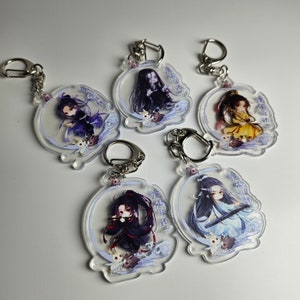 Pré-commande porte-clés en acrylique, Mo Dao Zu Shi, grand maître de la culture démoniaque, Wei Wuxian, Lan Wangji, Wen Ning, Jin Guangyao, Jiang Cheng