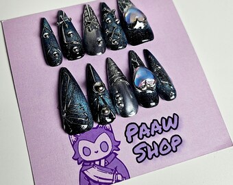 PRE-ORDER Cool Fashionable Press on Nails, Long nails Y2k style