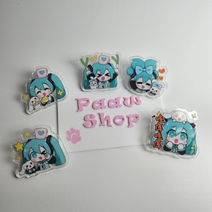 PRE-ORDER Enchanting Acrylic Pins, Hatsune Miku Pins, Vocaloid, Cute Miku Pins