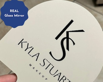 Handheld Mirror with Logo | Personalised Handheld Mirror | MUA Mirror | Lash Tech | beauty | Makeup Artist Mirror