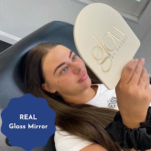 Handspiegel mit Logo | Personalisierter Handspiegel | Salon Dekor | Wimpern-Tech | Schönheit | Haare | Spritzen