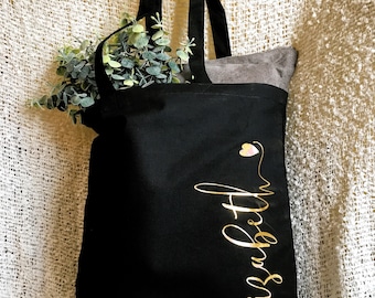 Personalized Tote Bag, Name Tote Bag, Bridesmaid Tote Bag, Personalized Gift, gift for her