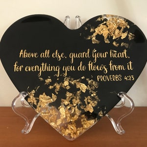 Personalized resin home decor piece custom heart resin sign personalized gift