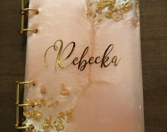 Personalized notebook · personalized gift · resin notebook · personalized binder