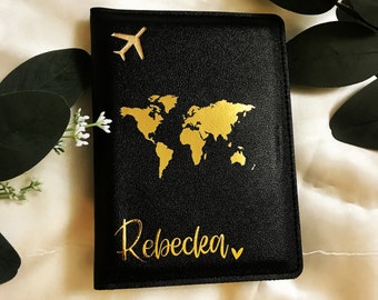 Personalized passport holder · Vegan Leather passport cover · Faux Leather passport case · Personalized Gift · Travel accessory