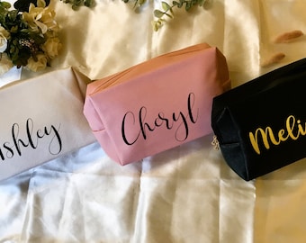 Personalized cosmetic bag · Personalized Makeup bag · Custom Toiletry bag · Organizer · Personalized gift for her · Name bag · Travel bag
