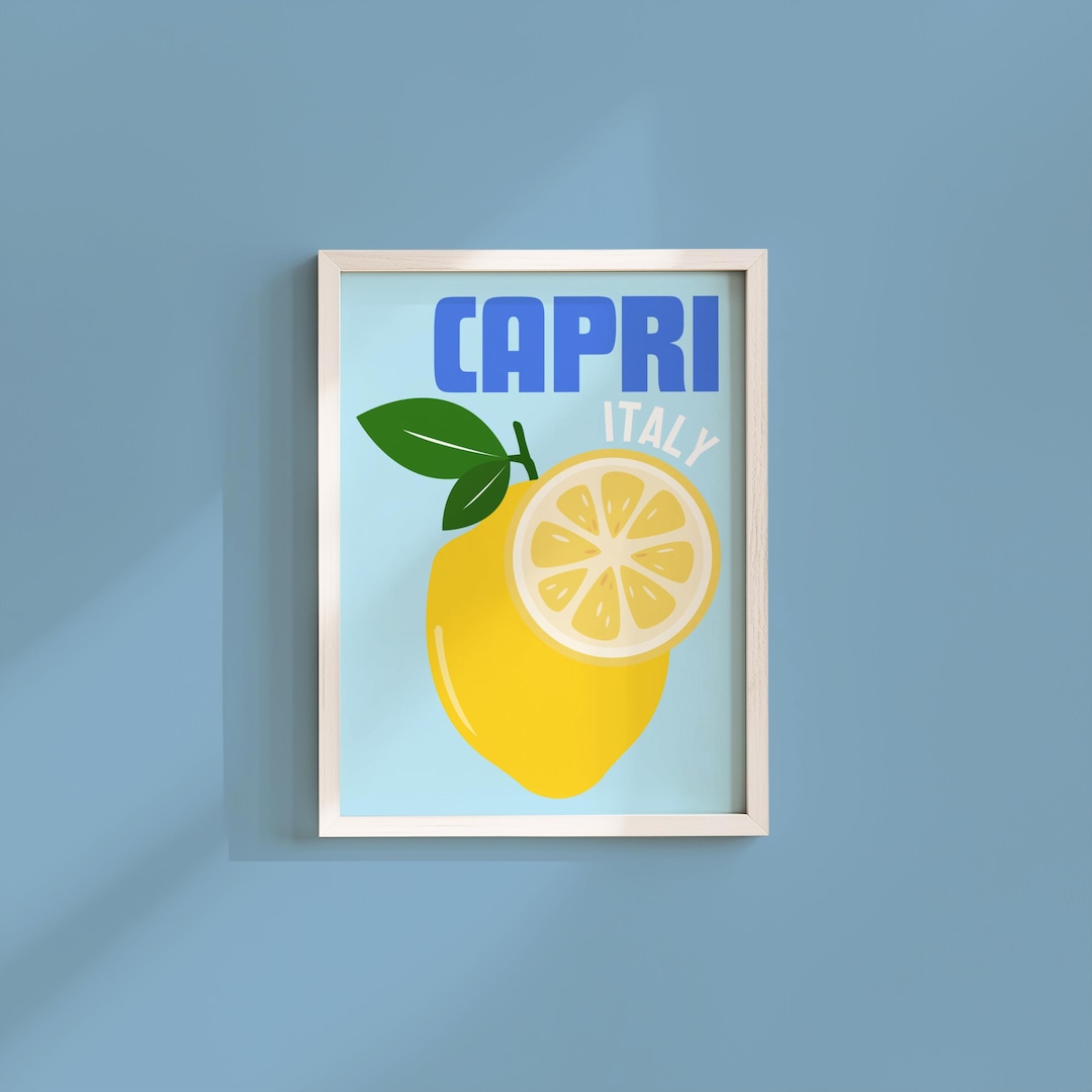 Capri Italy Lemons Printable, Colourful Citrus Poster, Italian Kitchen ...