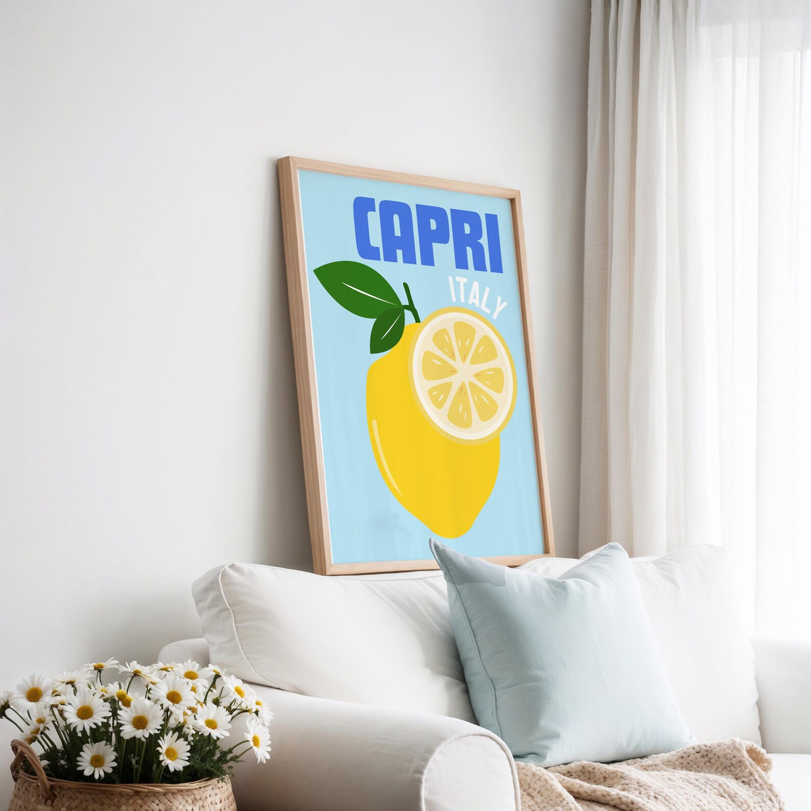 Capri Italy Lemons Printable, Colourful Citrus Poster, Italian Kitchen ...