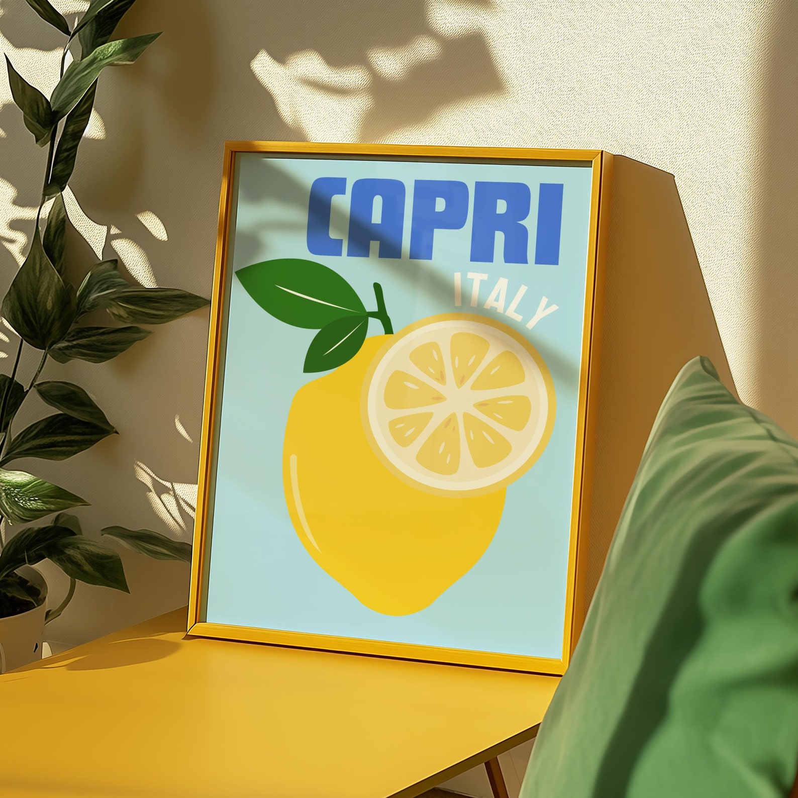 Capri Italy Lemons Printable, Colourful Citrus Poster, Italian Kitchen ...