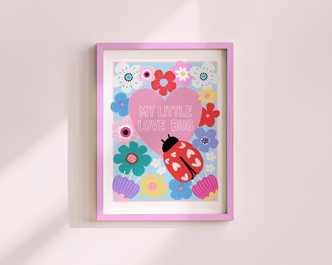My Little Love Bug Nursery Wall Art, Cute Ladybug Print for Girls ...