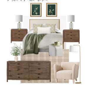 Tableau d'ambiance design d'intérieur personnalisé pour chambre principale | Accès instantané