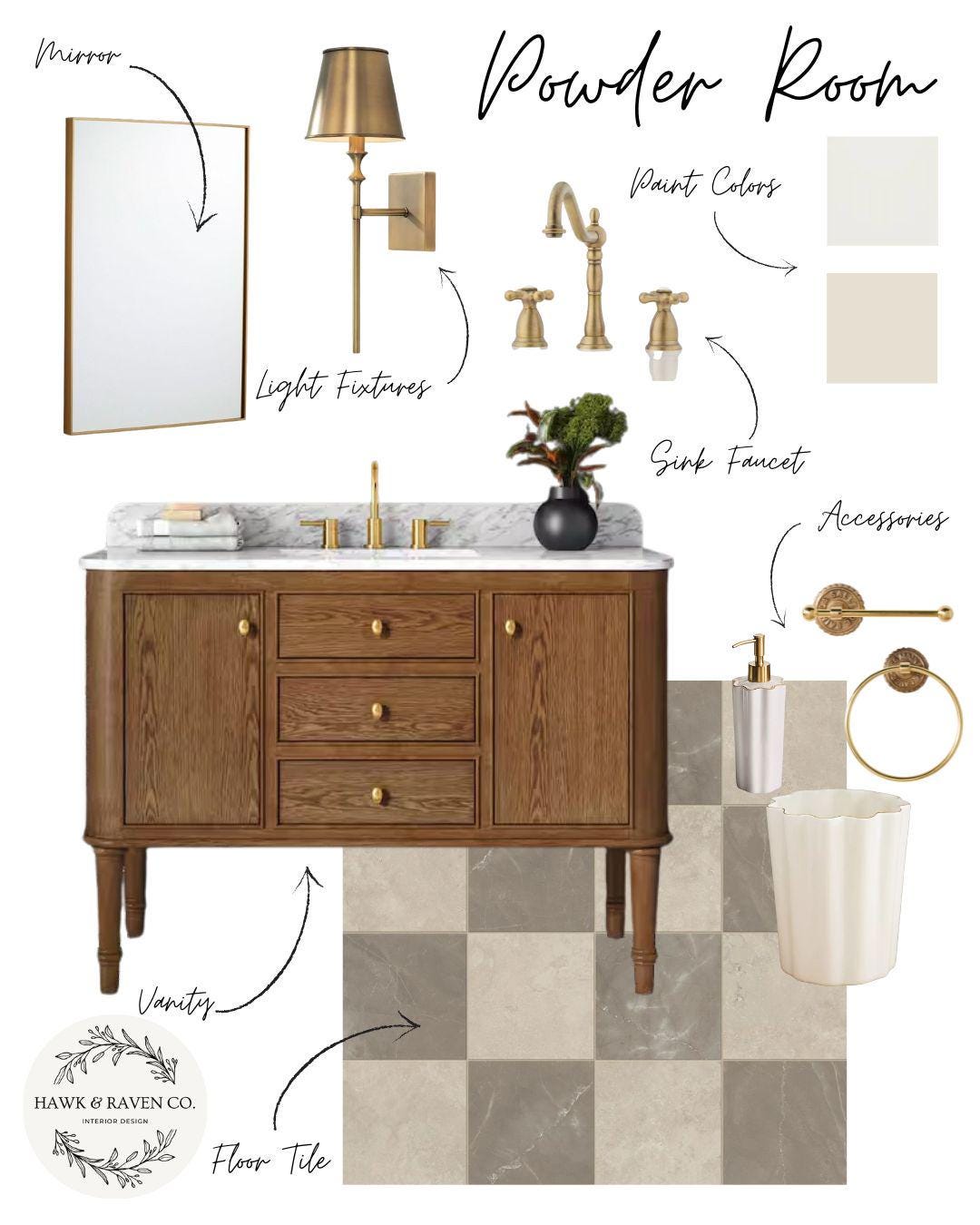 Sophisticated Powder Room Inspo | Luxe Interior Styling | Personalized ...