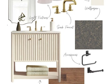 Custom Interior Design Mood Board | Digital Room Design (PDF)