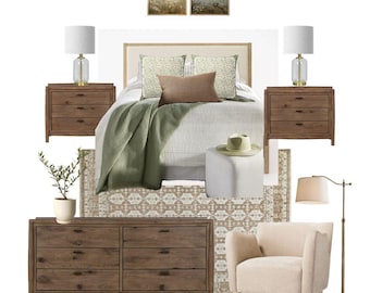 Farmhouse Master Bedroom Mood Board| Instant Access
