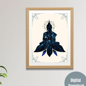 Buda espiritual meditación pacífica decoración arte de pared digital / tranquilo Zen hogar acento arte budista / asiático yoga pared arte descarga digital