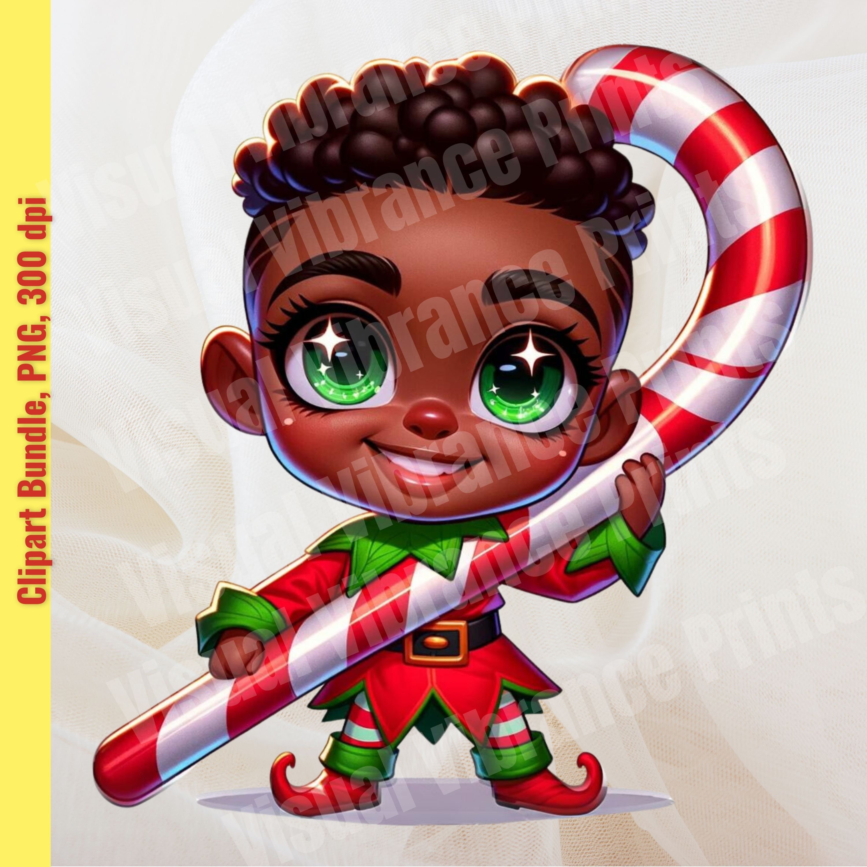 African American Elves, Christmas Clipart, Santa’s Helper Clipart