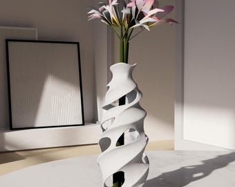 Modern Spiral Vase STL File for 3D Printer Digital Model 3D Printable