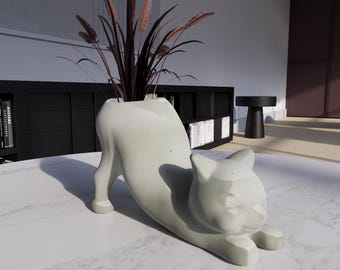 Cat Vase STL File for 3D Printer Digital Model 3D Printable