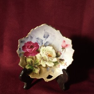 Vintage Trinket ~Lefton China 20334 Rose Dish Handbemalter Porzellan