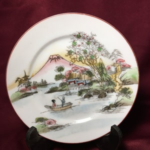 Vintage Hand Painted Moriage Plate 6”, Japanese