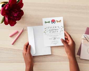 Superheld-Party-Einladung, Superheld-Geburtstags-Party, Spiderman-Geburtstags-Party, Superheld-Digital-Party einladen, Spidey Party-Einladung