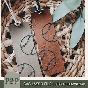 Baseball Leather Bookmark SVG | Laser SVG File | Sport Bookmark | Sport Kid File | Digital Download | Laser File | Glowforge Tested