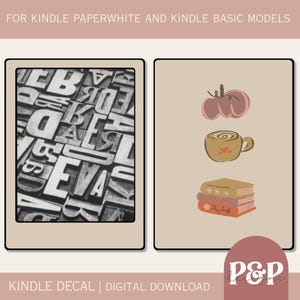 Kindle-sticker herfstboek | DIGITALE DOWNLOAD | Pompoen Bookworm Coffee Kindle-accessoire | Geen SVG-bestand | Afdrukken op Decalgirl.com