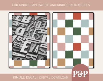 Checkered Christmas Kindle Decal (Digital Download)