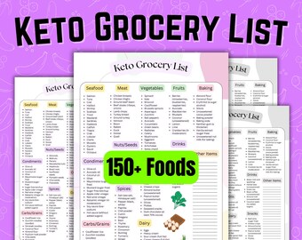 Keto Food List Printable with 150+ Foods (Digital Download)