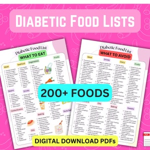 Elenco di alimenti per diabetici stampabile, elenco della spesa per diabete di tipo 2, alimenti da evitare con il diabete, elenco di alimenti per il diabete in formato PDF, elenco di alimenti per la dieta del diabete