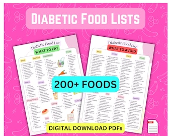 Diabetic Food List Printable, Type 2 Diabetes Grocery List, Foods to avoid with diabetes, Diabetes food list PDF, diabetes diet food list