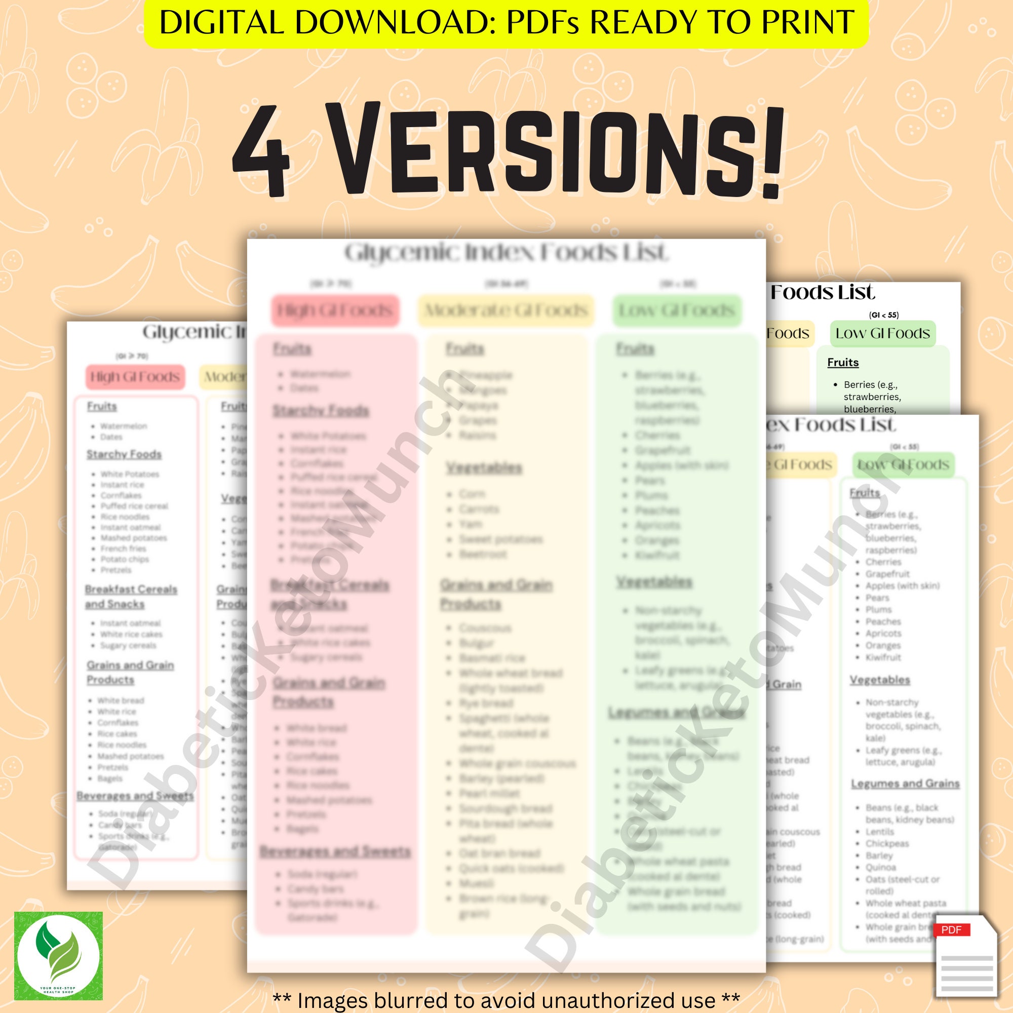 Printable Glycemic Index Food List, Low Gi Index List Low Gi Foods List ...