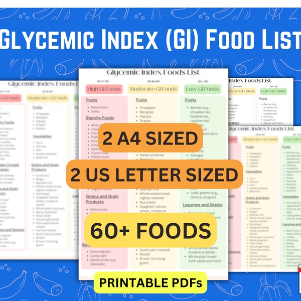 Picture of Glycemic Index Food Chart - Etsy