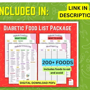 Diabetic food list includes one diabetes food list to eat and one diabetes food list of foods to avoid with diabetes. 200+ items altogether. Helps manage type 2 diabetes and type 2 diabetes management