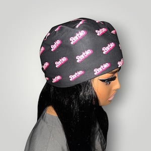 Midnight Doll Satin-Lined Nurse Scrub Cap Euro Surgical Hat with Satin Lining – Adjustable Tie-Back