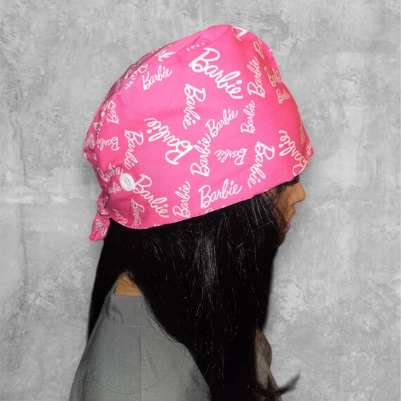 Pinkette Doll Satin-Lined Nurse Scrub Cap Euro Surgical Hat with Satin Lining – Adjustable Tie-Back