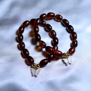 Pulsera con cuentas marrones y mariposas, pulsera de amistad, joyería, regalo de mejor amiga, regalo del día de la madre, tía, abuela, linda, accesorios