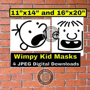 Wimpy Digital Download 11x14 and 16x20 - Includes Four JPEG files - great for parties, masks, costumes, and decorations