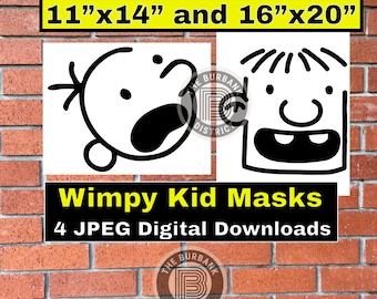 Wimpy Digital Download 11x14 and 16x20 - Includes Four JPEG files - great for parties, masks, costumes, and decorations
