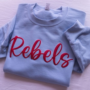 Sweatshirt aangepaste bladerdeeg teamnaam, sweatshirt aangepaste schoolmascotte, sweatshirt met reliëf mascotte, aangepast voetbalteam, kerstcadeau